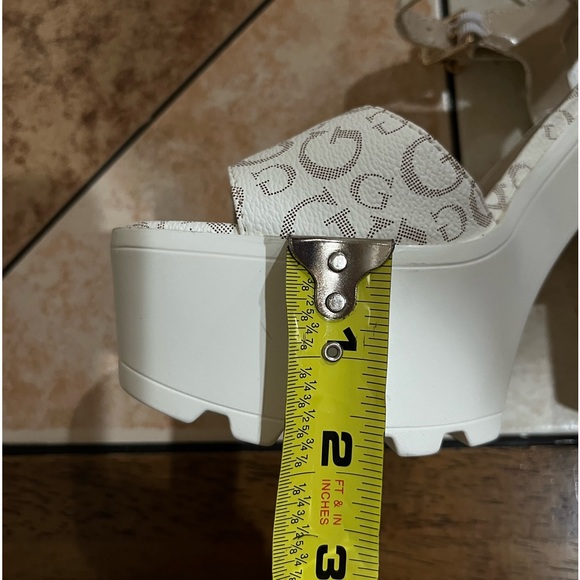 Guess Signature Logo Platform Heels. - Picture 7 of 8